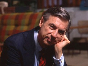 Fred Rogers on the set of his show Mr. Rogers Neighborhood from the film, Won't You Be My Neighbor. The film was not nominated for an Oscar for best documentary.