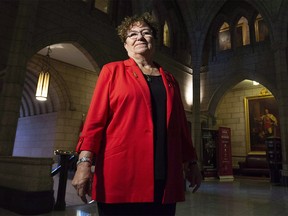 Senator Yvonne Boyer poses for a photo in the foyer of the Senate on Parliament Hill in Ottawa, Tuesday October 23, 2018. Sen. Yvonne Boyer says she is hearing mounting allegations of marginalized women being coerced into sterilization procedures in Canada. Boyer, who has proposed a Senate committee study allegations of coerced sterilizations of Indigenous women, says she has been contacted with additional concerns about vulnerable women being subject to the medical procedure. THE CANADIAN PRESS/Adrian Wyld ORG XMIT: CPT127