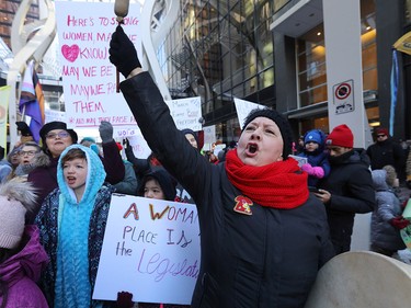 Hundreds came out for the Third Annual Women's March in downtown Calgary on Saturday January 19, 2019. Darren Makowichuk/Postmedia