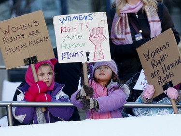 Hundreds came out for the Third Annual Women's March in downtown Calgary on Saturday January 19, 2019. Darren Makowichuk/Postmedia