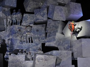 Andrew Bidlack portrays doomed climber Rob Hall in Calgary Opera's production of Everest. Courtesy, Cory Weaver, Lyric Opera