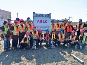 Staff at AGLC volunteering with Habitat for Humanity.