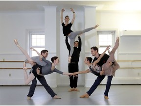 Love is in the air as three Alberta Ballet couples practise their lifts. Darren Makowichuk/Postmedia