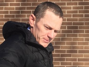 Ryan Watson leaves Okotoks provincial court on Thursday, Feb. 28, 2019.