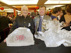 The 50th-anniversary Sien Lok Society of Calgary Chinese New Years Gala and Fundraiser at the Regency Palace was the perfect way to usher in 2019 - the Chinese year of the pig. Pictured are Ray Lee (left), founder and first president in 1969 of Sien Lok, with current president John Dong.