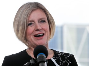 Premier Rachel Notley announced new programs to support high-tech industry during a press conference on the observation deck of the Calgary Tower on Wednesday February 13, 2019.