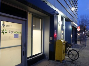 The Safeworks supervised consumption site at the Sheldon M. Chumir Health Centre was photographed at dusk on Tuesday, December 11, 2018.