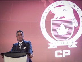 Canadian Pacific Railway president and CEO Keith Creel addresses the company's annual meeting in Calgary, Wednesday, May 10, 2017.