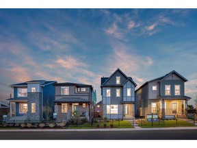 A show home parade in Chinook Gate. Airdrie is one of Canada's fastest growing communities.