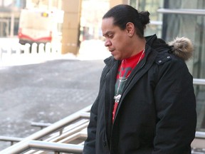 Kyle Ledesma leaves Calgary Court on Sunday, February 10, 2019 after being found guilty of second-degree murder in a retrial for the November 2010 shooting death of bartender Dexter Bain.