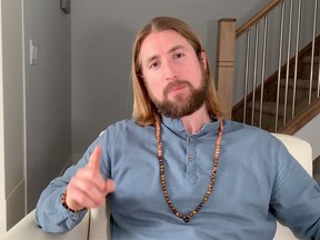 Screen shot of a video posted on a fundraising page by David Stephan.