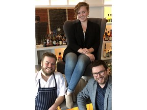 Wallflower management, from left to right: executive chef JP Comte, Elena Saranchova, general manager, and bar manager JD Darnes. Supplied photo, for David Parker column. February 2019