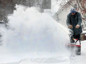 Jack Nodwell was busy clearing snow as the city received another dump of the white stuff on Saturday, February 16, 2019.