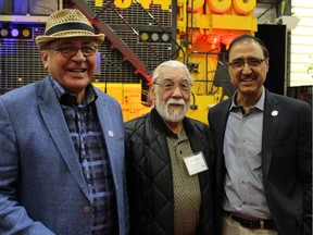 Chief Jim Boucher of the Fort McKay First Nation, Chief Archie Waquan of the Mikisew Cree First Nation and Federal Natural Resources Minister Amarjeet Sohi at the ribbon-cutting ceremony for the Fort Hills oilsands operation on September 10, 2018. Vincent McDermott/Fort McMurray Today/Postmedia Network