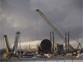 Inter Pipeline's Heartland petrochemical complex is shown under construction in Fort Saskatchewan, Alta. On Monday, Calgary-based Pembina Pipeline Corp. and its international partner — the petrochemical arm of Kuwait Petroleum Corp. — approved a propane dehydrogenation plant and polypropylene upgrading facility, located northeast of Edmonton.