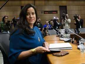 Jody Wilson-Raybould appears at the House of Commons Justice Committee on Parliament Hill in Ottawa on Wednesday, Feb. 27, 2019.