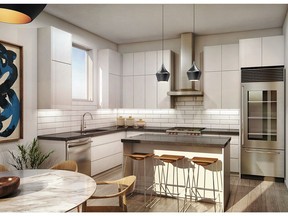 Artist's rendering of a kitchen at Ross on Eighth, by Clic Lifestyles.