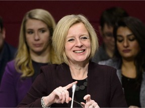 Premier Rachel Notley arrives to appear as a witness at a Senate Committee on Energy, the Environment and Natural Resources in the Senate of Canada Building in Ottawa on Thursday, Feb. 28, 2019.