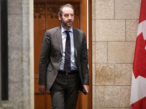 Gerald Butts, senior political adviser to Prime Minister Justin Trudeau, leaves the Prime Minister's office on Parliament Hill, in Ottawa on Monday, Oct. 1, 2018. THE CANADIAN PRESS/Justin Tang ORG XMIT: JDT117