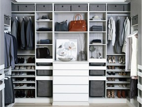 Organization helps bring more space to closets, such as this one by California Closets.
