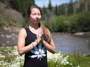 A woman participates in a cannabis yoga retreat in Colorado. Darrin Zeer is organizing a similar retreat in May at a Bragg Creek acreage.