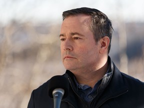 United Conservative Party leader Jason Kenney addresses media in Edmonton on Saturday, March 16, 2019.