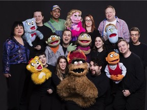 Front Row Players' Avenue Q cast and puppets.