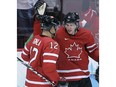 OLY--Vancouver 2010 Winter Olympics; Canada's Sidney Crosby celebrate Canada's Jarome Iginla's goal after beating Team Norway during the third period at GM Place Vancouver, B.C., on Monday, Feb. 16, 2010. Canada went on to win 8-0. Photo by ANDRE FORGET/QMI AGENCY