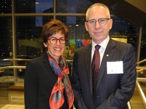 Pictured at the University of Calgary Chancellor's Club event Feb. 28 at Decidedly Jazz Danceworks are Chancellor Deborah Yedlin and U of C president and vice-chancellor Dr. Ed McCauley. The well-attended event featured speakers addressing mental health and the brain.