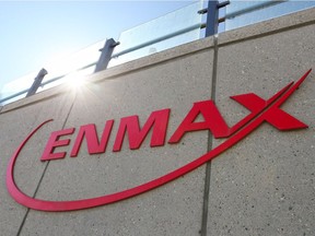 The sign outside the Enmax power plant on 9th avenue southeast in downtown Calgary was photographed on Monday March 25, 2019. Enmax announced Monday that U.S. based Emera Inc. has signed a deal to sell its operations in Maine to Enmax in a deal valued at $1.8 billion, including debt. Gavin Young/Postmedia