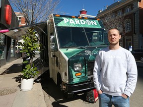 David Duarte with the Pardon truck was photographed during the Calgary stop on a cross-country tour, Saturday, March 30, 2019.