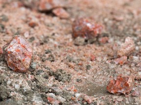 Pieces of potash at a surplus pile at the Mosaic potash mine in Esterhazy, Sask. on Wednesday, May 3, 2017. Two major potash companies say the Saskatchewan government gave them no warning it would be eliminating deductions and credits for its potash production tax. The measure was announced in the 2019 provincial budget released Wednesday.