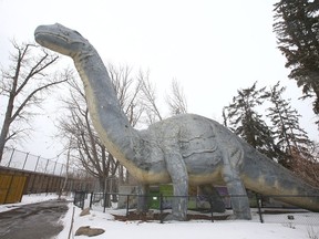 Dinny the dinosaur is pictured at the Calgary Zoo on Tuesday, March 12, 2019.