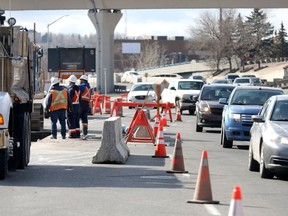 The City of Calgary said "extreme delays are expected" as 9th Avenue S.W. is reduced to one lane at 14th Street S.W., due to the emergency water services work. It will impact traffic on 9th Avenue S.W. between 11th Street S.W. and 14th Street S.W. from 9 a.m. Thursday morning to 8 p.m. Sunday during repairs.Additionally, the ramp from southbound Crowchild Trail to eastbound Bow Trail S.W. will be closed until 8 p.m. Sunday.The city recommends Calgarians take alternate routes on Thursday, March 28, 2019. Darren Makowichuk/Postmedia