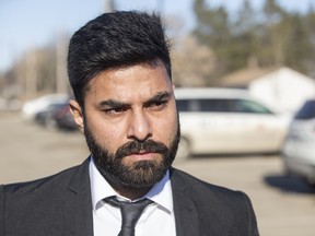 Jaskirat Singh Sidhu, the driver of the transport truck which collided with the Humboldt Broncos bus, enters the Kerry Vickar Centre for his sentencing in Melfort, Sask. on Friday, March 22, 2019.