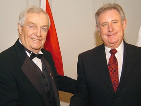 Peter Lougheed and Ralph Klein pictured in 2005.