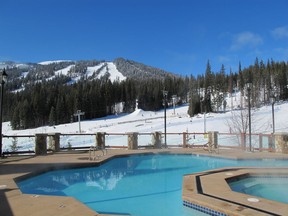 View from the slope side pool at the Sun Peaks Grand Hotel. Courtesy, Mhairri Woodhall