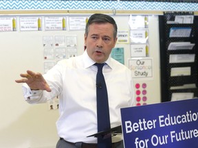 United Conservative Leader Jason Kenney provided details on the UCP plan to get better outcomes for Alberta students at the Calgary Jewish Academy in Calgary on Monday, March 25, 2019. Darren Makowichuk/Postmedia
