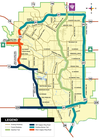 This map shows the eventual route of the entire Calgary Ring Road.