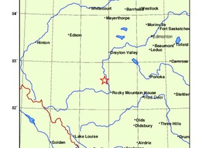 Earthquakes Canada reports that a 4.3 magnitude earthquake hit at about 4 a.m. on March 10, 2019, about 32 kilometres northwest of Rocky Mountain House.