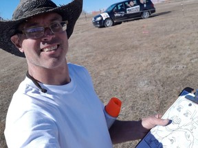 Dean Foster is crafting what he hopes will be a world record for the largest caricature ever drawn as part of a CJAY 92 contest.