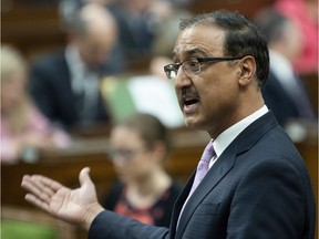 Natural Resources Minister Amarjeet Sohi responds to a question during Question Period in the House of Commons Monday April 29, 2019 in Ottawa.