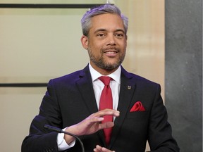 Alberta Liberal Party Leader David Khan at the party leaders debate held at CTV Edmonton studios on Thursday, April 4, 2019.