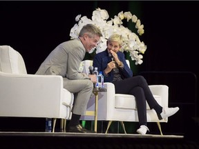 Dave Kelly interviewing Ellen DeGeneres in Calgary.