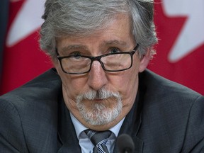 Canada's Privacy Commissioner Daniel Therrien speaks during a news conference, Thursday, April 25, 2019 in Ottawa.