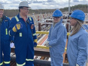 Victoria Mayor Lisa helps is toured around in-situ facility at Foster Creek near Cold Lake Friday, April 26, 2019. Photo courtesy Canada Action/Postmedia Calgary