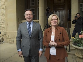 Premier Rachel Notley and Premier-designate Jason Kenney met to discuss transition between governments on April 18, 2019 at Government House in Edmonton.