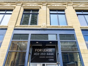 Another building is put for lease in Stephen Avenue Mall in downtown Calgary on Tuesday, May 28, 2019.