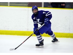 Matthew Savoie of the Northern Alberta Xtreme skates on Sunday January 21, 2018 at the John Reid Memorial Hockey Tournament in St. Albert, Alta. He's only 14 but already Matthew Savoie is drawing comparisons to the likes of Sidney Crosby and Nathan MacKinnon. Trouble is, Savoie isn't eligible for the WHL bantam draft until May 2019 and even then would be allowed to play just five games during the 2019-20 campaign. That has Savoie's family considering whether to apply for exceptional status.