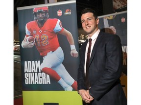 Calgary Dinos QB Adam Sinagra was one of the eight nominees announced for the 2019 Lieutenant Governor Athletic Awards Presented by Makadiff SPORTS, celebrating the U Sports Athletes of the Year for the 2018-19 season held at the Canada Sports Hall of Fame with the winners being annouced Thursday at the McDougall Centre in Calgary on Wednesday, May 1, 2019. Darren Makowichuk/Postmedia